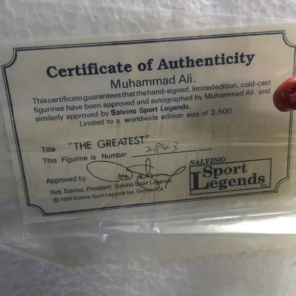 “THE GREATEST” Muhammad Ali Salvino Sports Legends Figurine #2,843 of 3,000… - Picture 5 of 16